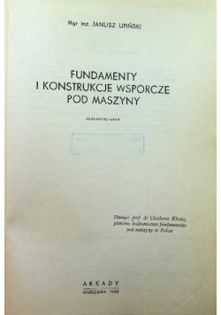 Fundamenty i konstrukcje wsporcze pod maszyny