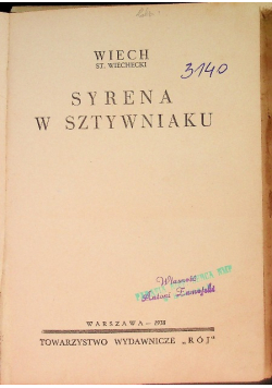 Syrena w sztywniaku,  1938 r.