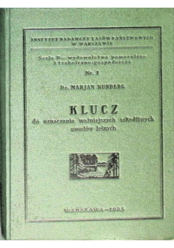 Klucz do oznaczania ważniejszych szkodliwych 1935 r