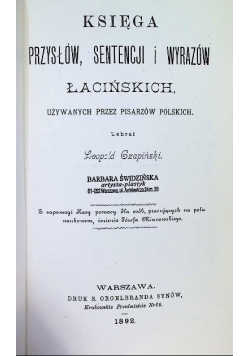 Księga przysłów sentencji i wyrazów łacińskich