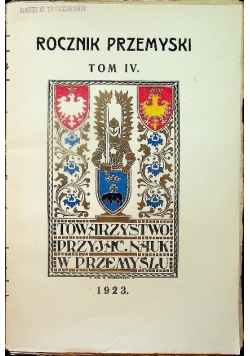 Rocznik Przemyski Tom IV 1923  1924 r.