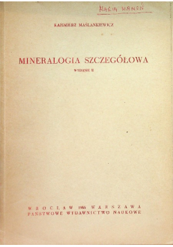 Mineralogia szczegółowa