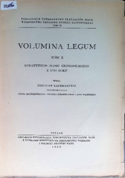 Volumina Legum Tom X konstytucje sejmu grodzieńskiego z 1793 roku