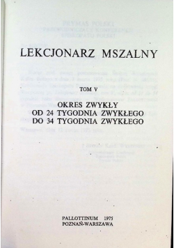 Lekcjonarz mszalny, Tom V