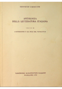 Antologia Della Letteratura Italiana Volume III