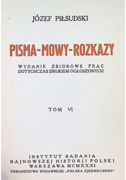 Pisma - Mowy - Rozkazy - Tom VI, 1931 r.