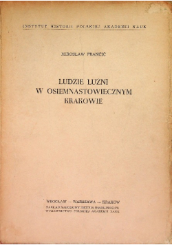 Ludzie luźni w osiemnastowiecznym Krakowie