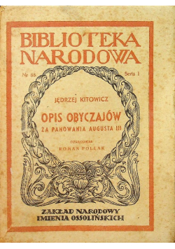Opis obyczajów za panowania Augusta II