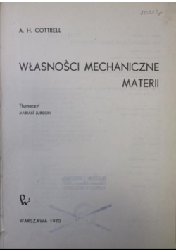 Własności mechaniczne materii