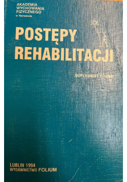 Ronikier Postępy Rehabilitacji Suplement I (1994)