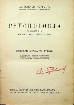Psychologja w zarysie 1911 r.
