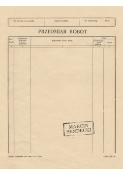 Przedmiar robót