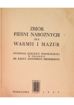 Zbiór pieśni nabożnych dla Warmii i Mazur
