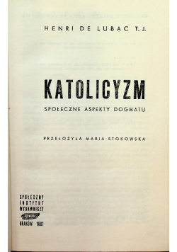 Katolicyzm Społeczne aspekty dogmatu