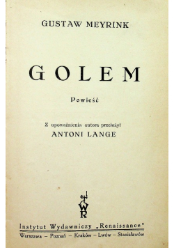Golem Powieść 1930 r.