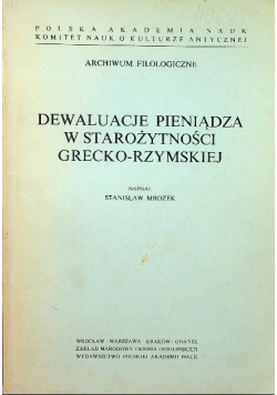 Dewaluacja pieniądza w Starożytności Grecko Rzymskiej