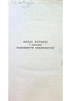 Mszał Rzymski z dodaniem Nabożeństw Nieszpornych