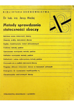 Metody sprawdzania stateczności zboczy
