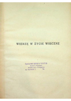 Wierzę w życie wieczne 1948 r.