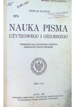 Nauka pisma użytkowego i ozdobnego 1927 r