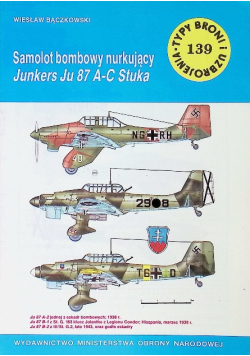 Typy Broni i uzbrojenie Tom 139 Samolot bombowy nurkujący Junkers Ju 87 A - C Stuka