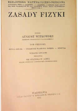 Zasady fizyki 1915 r.