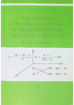 Obliczenia Technologiczne W Przetwórstwie Owoców