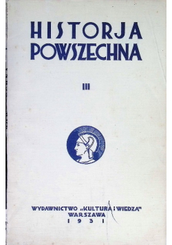 Historja Powszechna Tom III 1931 r.