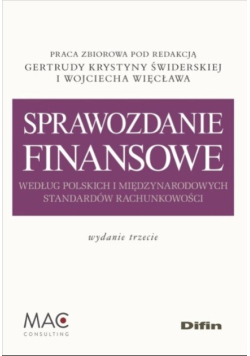 Sprawozdanie finansowe według polskich i międzynarodowych standardów rachunkowości