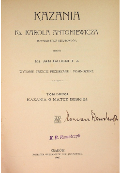 Kazania ks. Karola Antoniewicza Tom 2 1906 r .