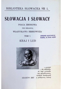 Słowacja i Słowacy Tom I, 1937 r.