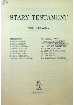 Stary Testament Tom I