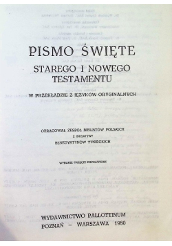 Pismo Święte Starego I Nowego testamentu