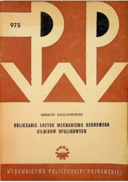 Obliczanie łożysk mechanizmu korbowego silników spalinowych
