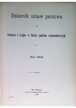 Dziennik ustaw państwa, 1904 r.