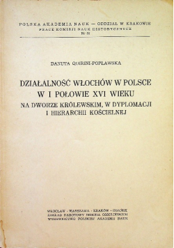 Działalność włochów w Polsce w I połowie XVI wieku