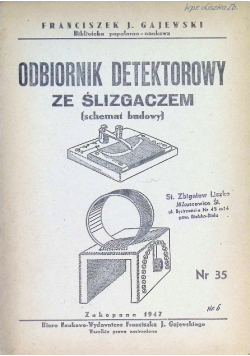 Odbiornik detektorowy ze ślizgaczem 1947