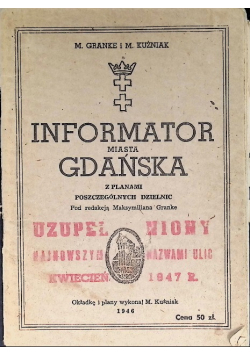 Informator miasta Gdańska z planami poszczególnych dzielnic, 1946 r.