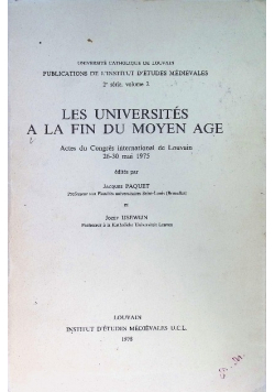 Les universites a la fin du moyen age