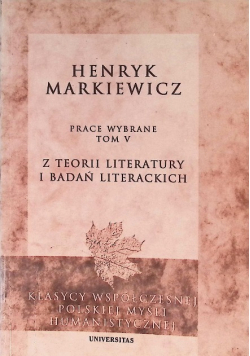 Prace wybrane Tom V Z teorii literatury i badań literackich