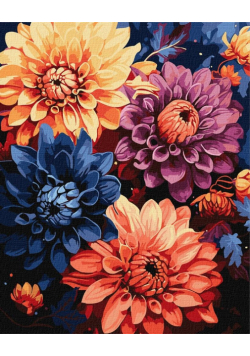 Malowanie po numerach - Kolorowe dalie 40x50cm