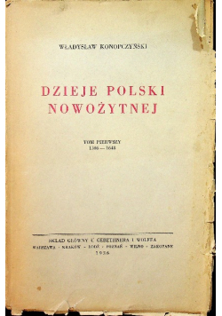Dzieje Polski Nowożytnej Tom I 1936 r