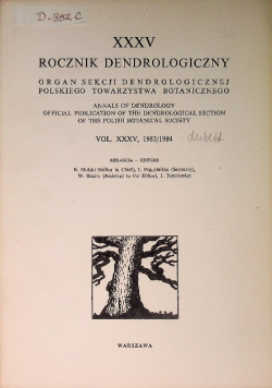 Rocznik dendrologiczny organ sekcji XXXV