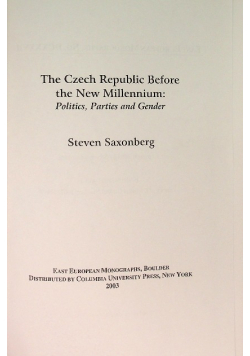 The Czech Republic before the New Millennium