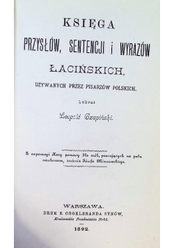 Księga przysłów sentencji i wyrazów łacińskich