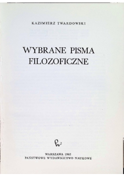 Wybrane pisma filozoficzne