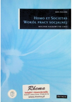 Homo et societas Wokół pracy socjalnej