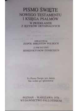 Pismo Święte Nowego Testamentu i Księga Psalmów