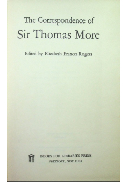 The Correspondence of Sir Thomas More
