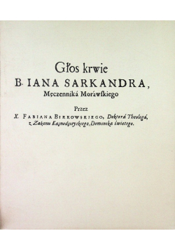 Głos krwie B. Iana Sarkandra